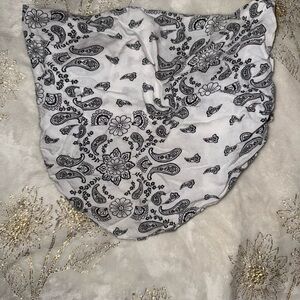 Hollister Gray and White Paisley Bandana